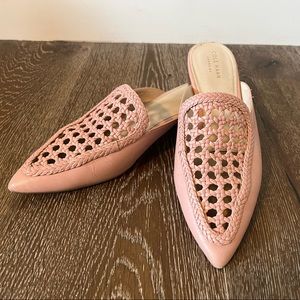 Cole Haan basket woven leather slides